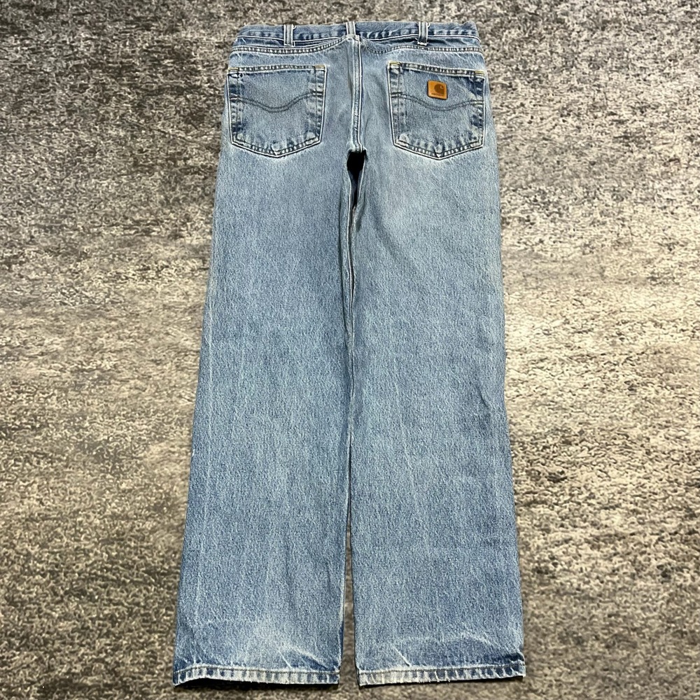 Carhartt Jeans Mens 34x30 Blue Faded Straight Traditional Fit‎ B480 DVB